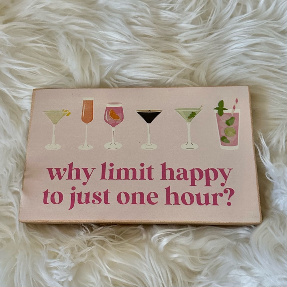 Rustic Marlin Pink Happy Hour Sign